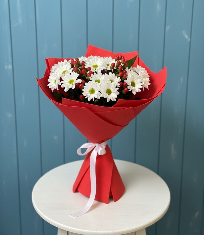 Букет цветов из: Хризантемы в Красные Баки