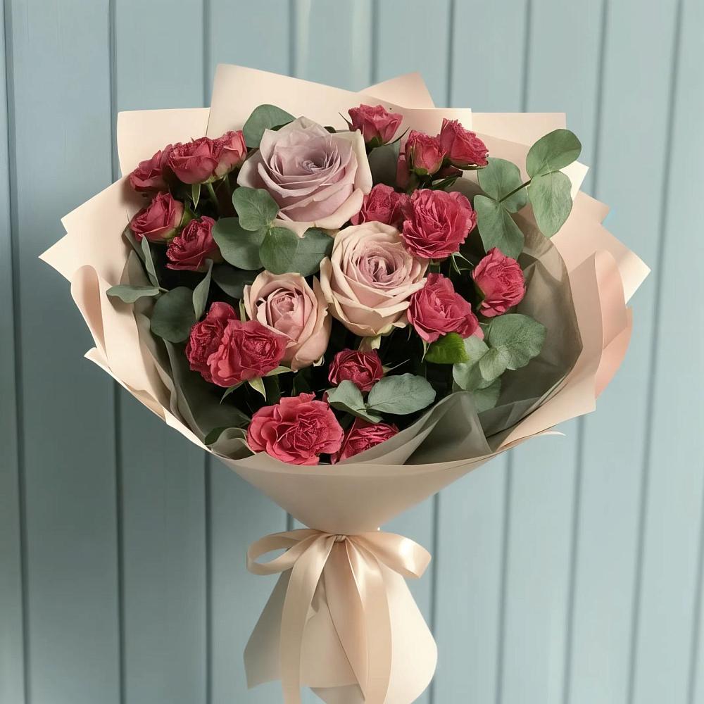Букет цветов из: Гвоздики и Розы в Красные Баки
