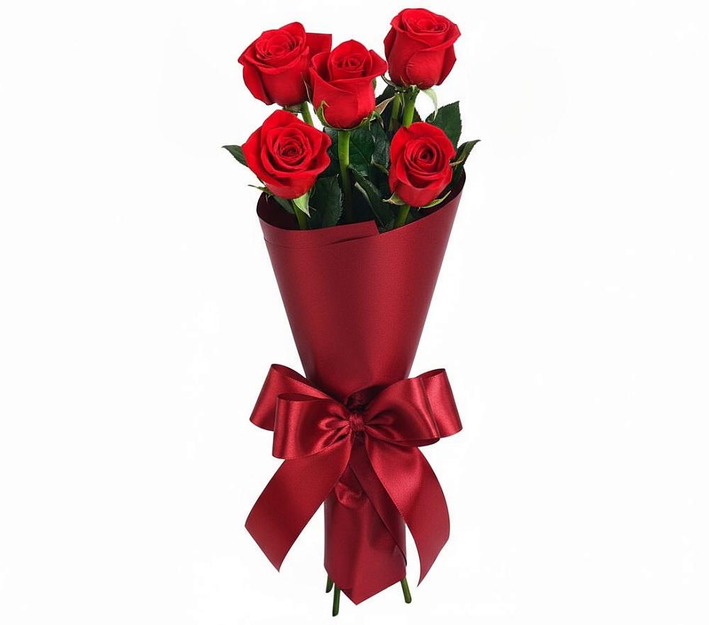 Букет 5 Красных роз Эдлесс Лав в Красные Баки
