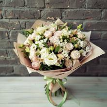 Букет цветов из:  Альстромерии, Розы и Хризантемы в Красные Баки