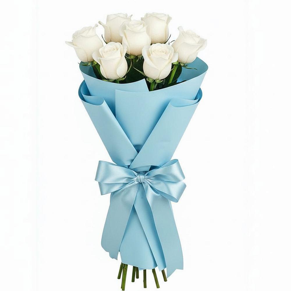 Букет 7 белых роз Проуд в Красные Баки