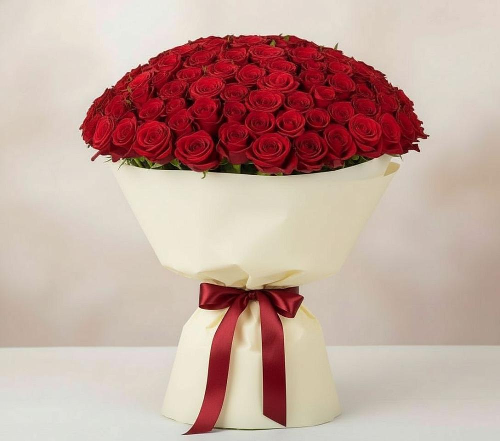 Букет 101 Красная роза Милано в Красные Баки