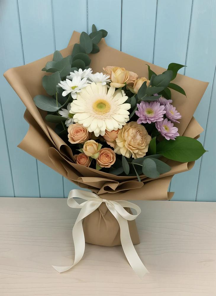 Букет цветов из: Герберы и Хризантемы в Красные Баки