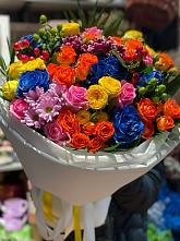 Букет цветов из:  Розы и Хризантемы #REPLACE_PRED# Красные Баки