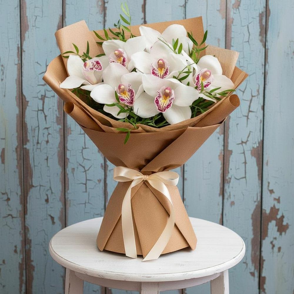 Букет цветов из: Орхидеи и Розы в Красные Баки