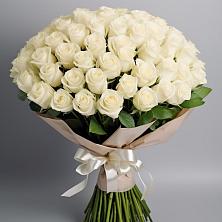Букет 101 беля роза Белоснежка в Красные Баки
