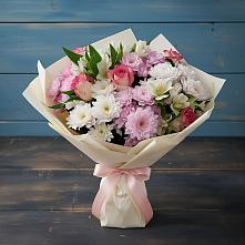 Букет цветов из:  Хризантемы, Альстромерии и Розы в Красные Баки