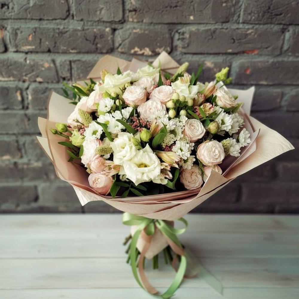 Букет цветов из: Альстромерии, Розы и Хризантемы в Красные Баки