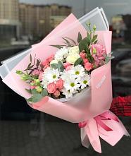 Букет цветов из:  Розы, Лизиантусы и Хризантемы в Красные Баки