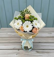 Букет цветов из:  Герберы, Розы и Хризантемы в Красные Баки