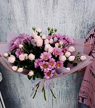 Букет цветов из:  Розы и Хризантемы #REPLACE_PRED# Красные Баки
