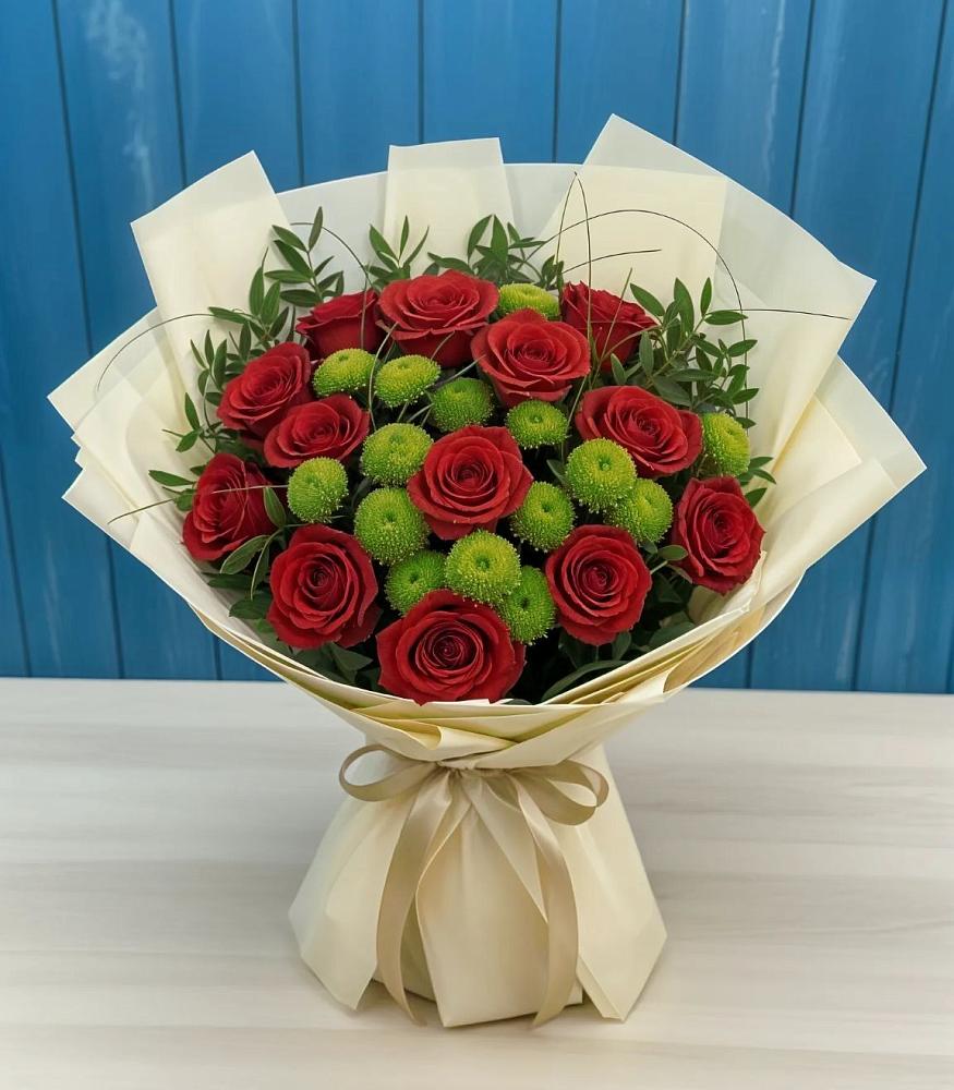 Букет цветов из: Розы и Хризантемы в Красные Баки