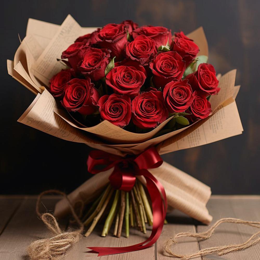 Букет 17 Красных роз Эдлесс Лав в Красные Баки